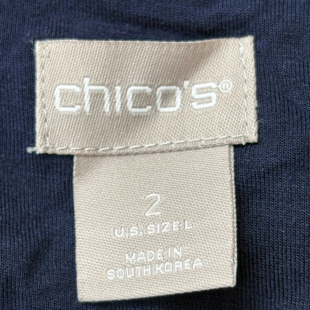 Chicos Navy & Light Blue Super Soft Top - Picture 3 of 16